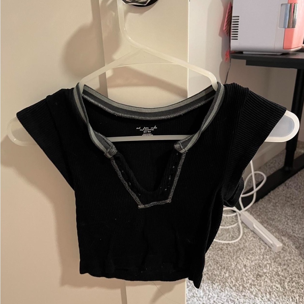 Black Ribbed Women's Urban Outfitters Top